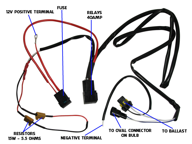 HID Kit Special Single Wiring Relay Harness for Motorbikes