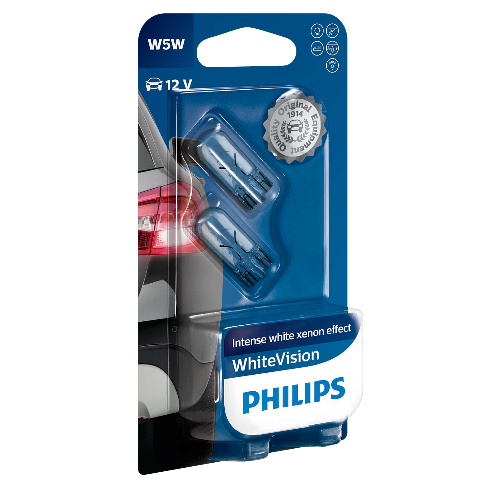 12V 5W PHILIPS SIDE LIGHT BULBS FOR Volvo V70 BLUE 501's FRONT (W5W T10)