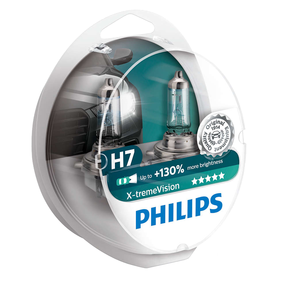 H7 Philips Xtreme Vision +130 Headlight Bulbs (Pair)