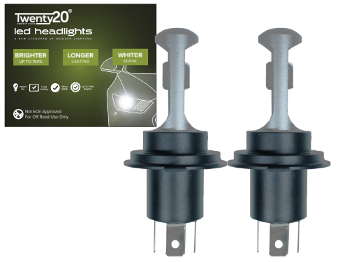 H4 Twenty20 Compact LED Headlight Bulbs (Pair)