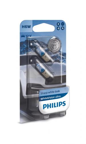 H6W Philips WhiteVision Sidelight Bulbs 12V 6W