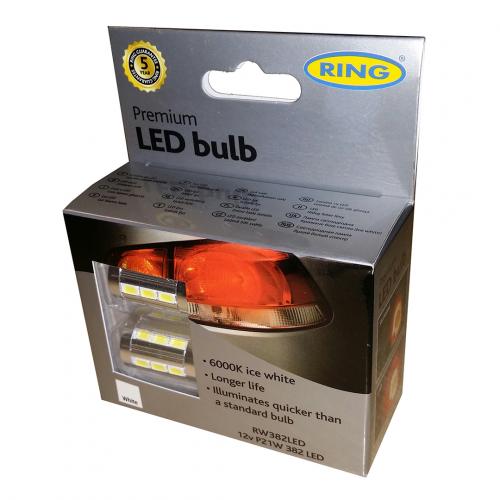 Ring Rb382 382 Ring Premium LED 12V P21W Bayonet Bulbs (Pair)