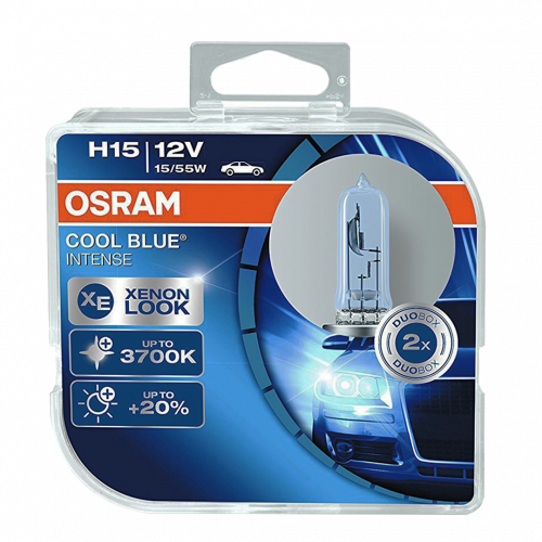 H15 Osram Cool Blue Intense 12V 55/15W Halogen Bulbs (Pair)