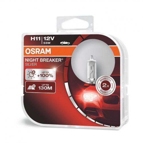 H11 Osram NIGHT BREAKER SILVER +100% TWIN PACK