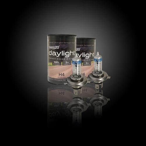 H4 Twenty20 +100% Daylight 12V 60/55W 472 Halogen Bulbs (Pair)