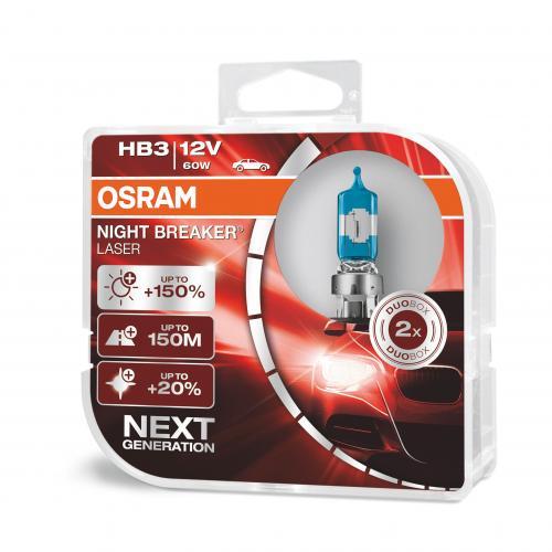 HB3 OSRAM Night Breaker Laser 12V 60W 150% Generation 2 (Pair)