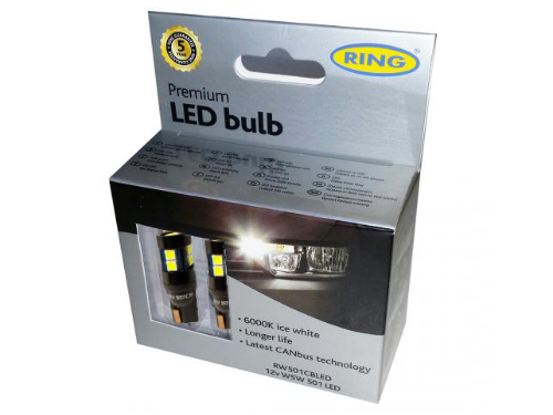 501 Ring Premium LED 12V W5W Canbus Wedge Bulbs (Pair)