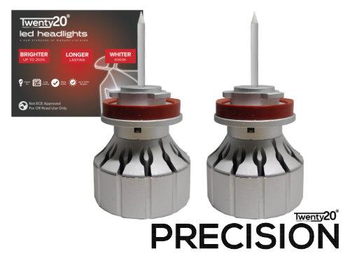 H8/H9/H11/H16 Twenty20 Precision LED 12V Headlight Bulbs (Pair)