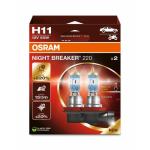  H11 12V 55W OSRAM Night Breaker +220% Bulbs (Pair)