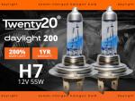 H7 Twenty20 Daylight +200% 12V 55W 477 Halogen Bulbs