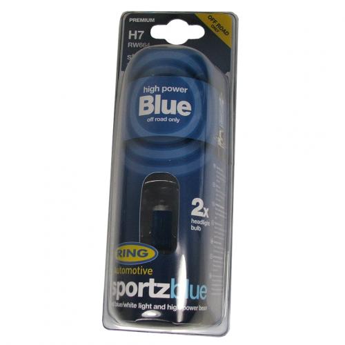 H7 Ring Sportz Blue 12V 80W 477 Halogen Bulbs (Pair)