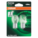 382 OSRAM Ultra Life 12V 5W P21W Bayonet Bulbs (Pair)