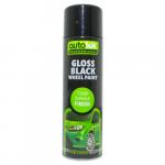Autotek Car Alloy Gloss Black Wheel Spray Paint - 500ml